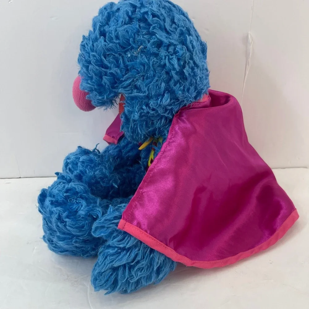Sesame Street Super‎ Grover Plush Toy Kids Blue Superhero Cape - Picture 8 of 13
